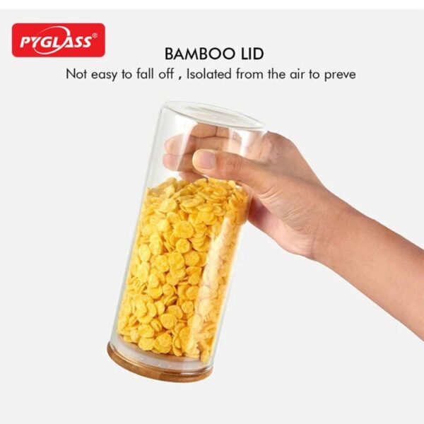 3-Piece Borosilicate & Bamboo 1000ml Pantry Suite