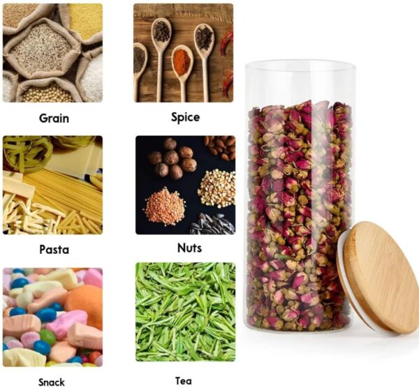 3-Piece Borosilicate & Bamboo 1000ml Pantry Suite