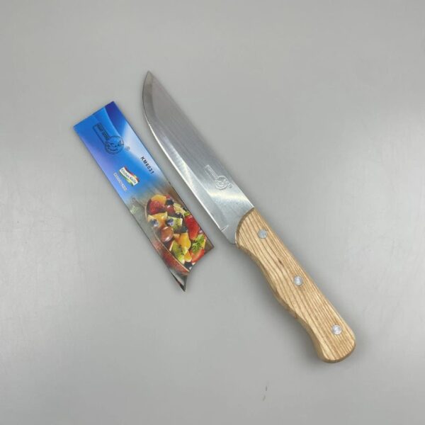 High-Carbon Stainless Steel Knife with Fine-Grain Wooden Handle