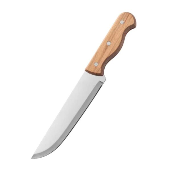 High-Carbon Stainless Steel Knife with Fine-Grain Wooden Handle