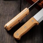 High-Carbon Stainless Steel Knife with Fine-Grain Wooden Handle