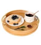 2-Piece Round Bamboo Serving Tray Set