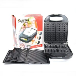 Sayona Suggar 3-in-1 1400W Sandwich & Waffle Maker