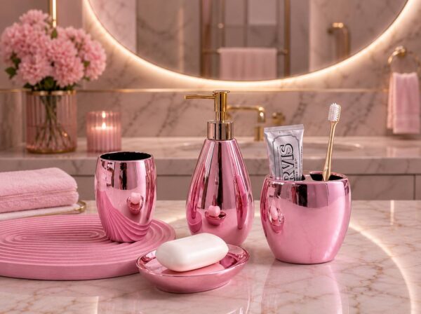 Premium 4-Piece Luxurious Ceramic Bathroom Accessories Set