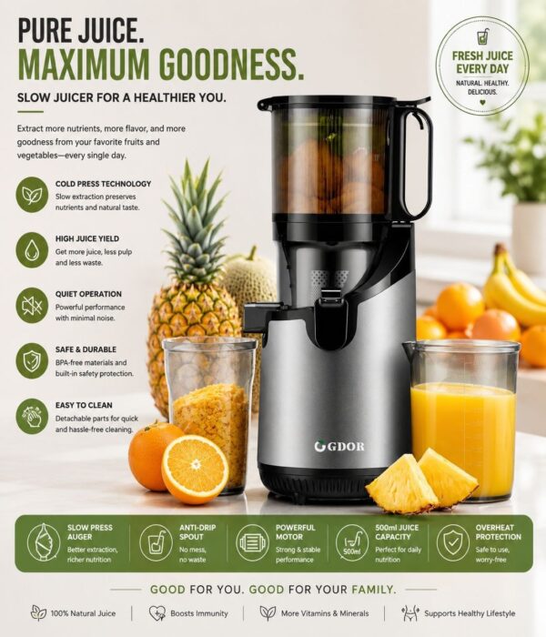 Hoffman™ Professional Slow Masticating Juicer
